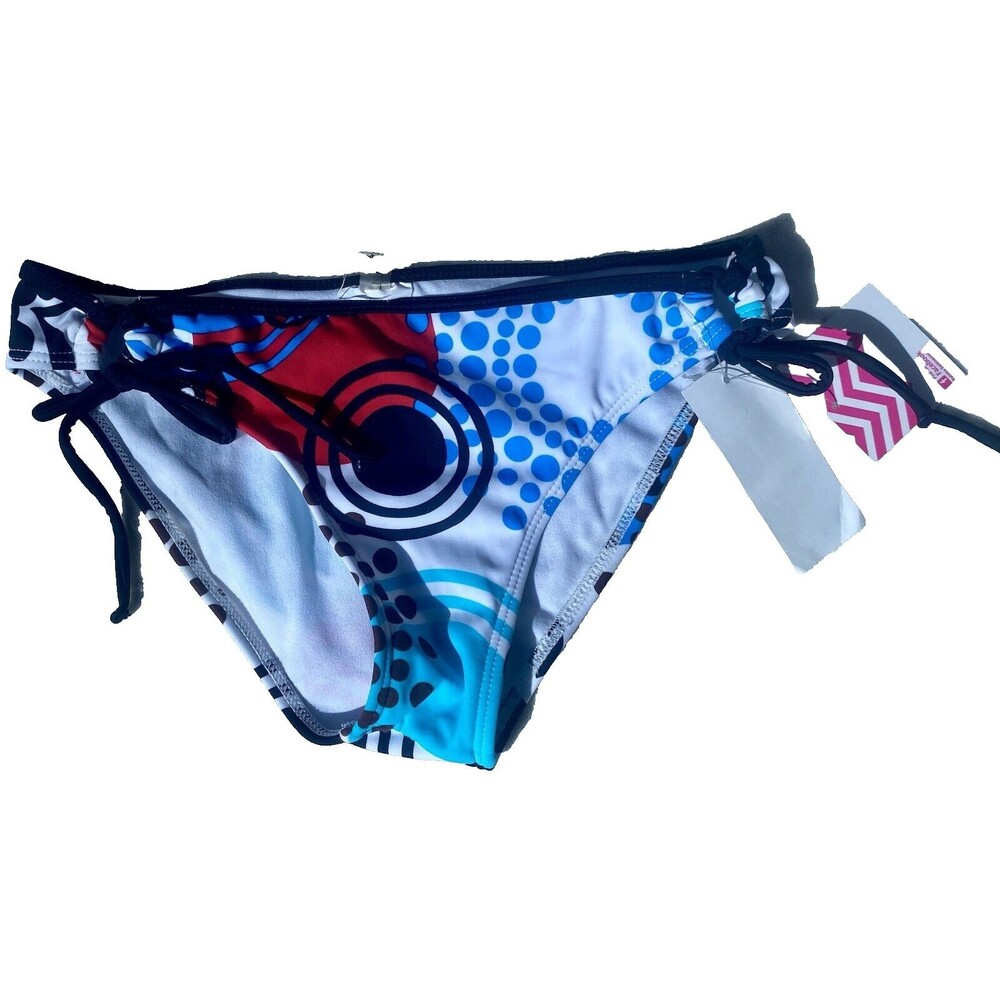 Raisins Bikini Bottom Women's Multi-Color Side Tie Hipster Low Rise Sz Small NWT